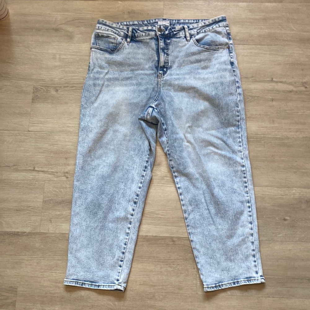 High Raise Acid Washed Jeans